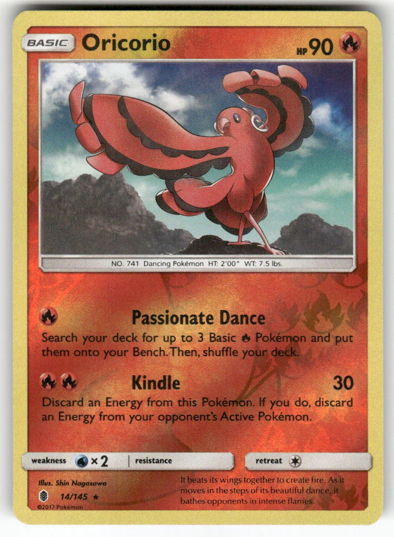 Oricorio 14/145 Rare Guardians Rising Pokemon Reverse Holo Near Mint