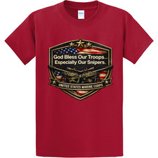 NEW Art Society x Artbag Ink GOD BLESS OUR SNIPERS RED Tee Shirt S-4XL MADE USA