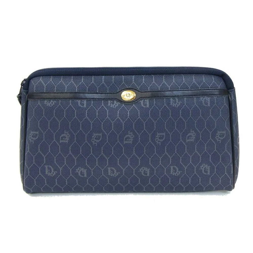 Sac pochette Dior cuir PVC marine occasion deuxième sac logo ancien vintage homme