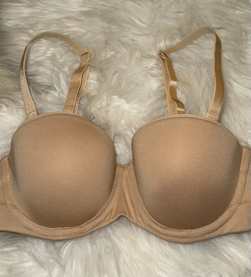 Calvin Klein Constant Strapless T-Shirt Bra Lightly Lined UW 32A Beige QF5528 - Image 3 of 4
