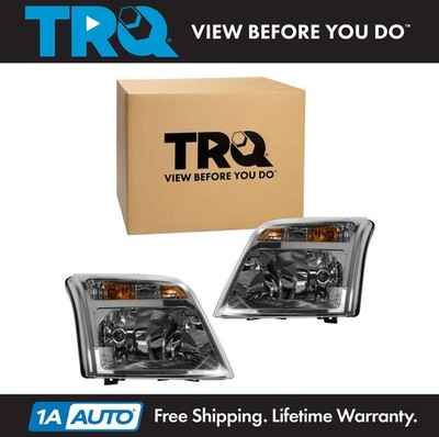 TRQ Headlight Assembly Set Fits 2010-2013 Ford Transit Connect