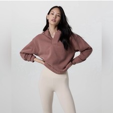 Vuori Restore Notch Hoodie in Sedona Brown Mauve Size XS Organic Cotton