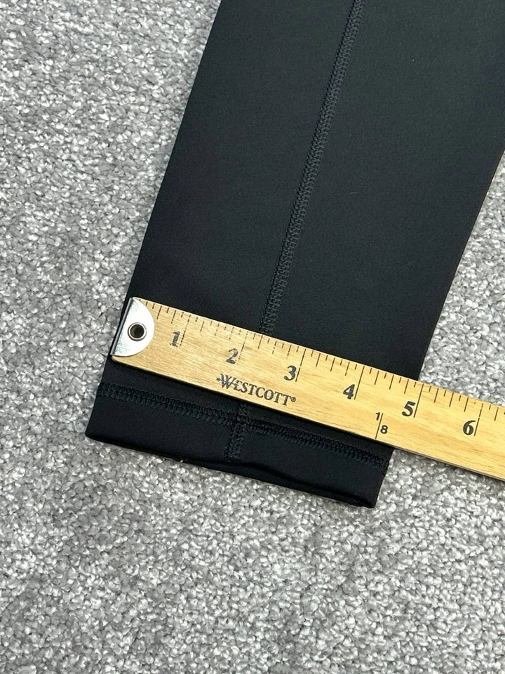 Adidas Climalite Leggings Womens Medium Black Trefoil Logo Mid Rise Workout Yoga - Image 3 of 4