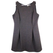 Taylor Woman 24W Plus Size 3X Black Dress Short Cocktail Metallic Sleeveless