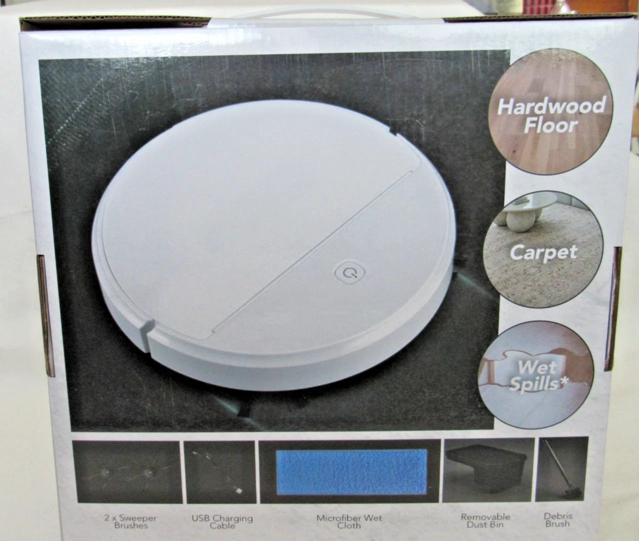 Dwellsix 3-in-1 Smart Robotic Floor Vacuum for Hardwood Floor Carpet & Wet Spill