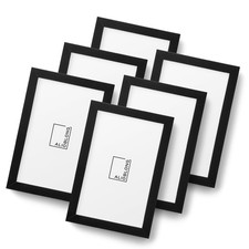 ALIOBLONG 3x5 Black Picture Frame Set of 6 for Photos Without Mat Thin