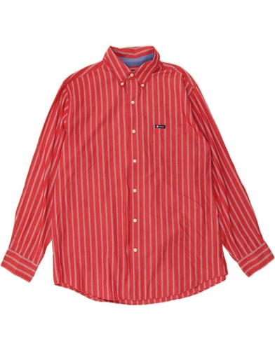 CHAPS Mens Shirt XL Red Striped Cotton BY14