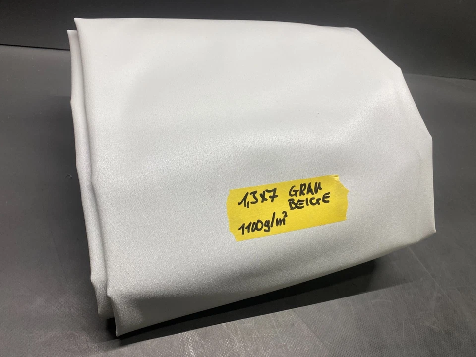 PLANEN ZENTRUM Abdeckplane PVC LKW Plane Gewebeplane 1,3 x 7m Grau/Beige ca. 1100g/m²- B-Ware