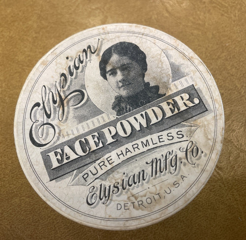 Antique Elysian Mfg. Co. Face Powder Box Collectable Cosmetic USA
