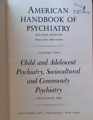 Child and Adolescent Psychiatry, Sociocultural and Community Psychiatry American