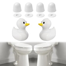 2Pack Ceramic White Duck Toilet Bolt Covers Decorative 4Pack Round Caps wit...