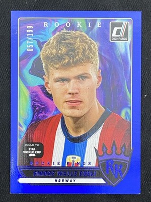 Sindre Walle Egeli 2025-26 Donruss Road to FIFA World Cup Rookie Kings Blue /199
