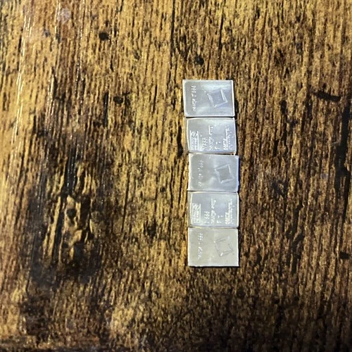 Lot Of 5 .999 Silver Valcambi Bar 1 Gram