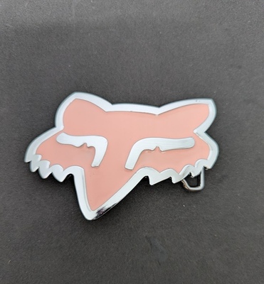 Vintage Fox racing belt buckle pink rose chrome woman or man  display picture 2