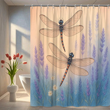 Dragonfly Floral Shower Curtain - Elegant Home Decor