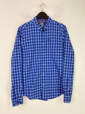 Superdry Blue Checked Regular Fit Long Sleeve Button Collar Shirt UK S