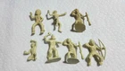 7 VINTAGE FORT DEARBORN / FORT APACHE  BEIGE INDIANS IN FINE CONDITION.