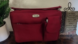 Zondervan Cherry Red Bible Cover Zip Case 10" x 7" x 1.5" Preowned Excellent