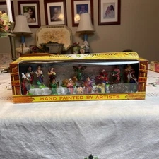 VTG Brite Star Hand Painted 20 Piece Nativity In Original Packaging Hong Kong