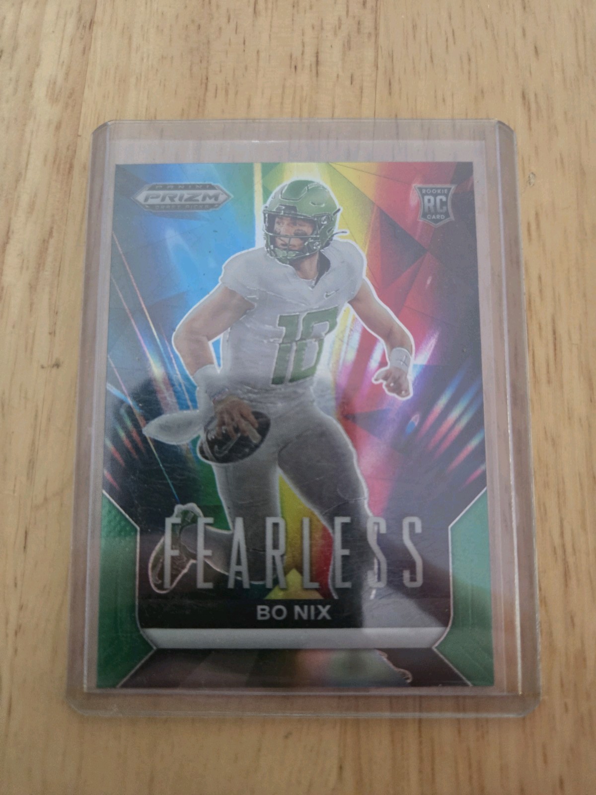 2024 Prizm Draft Picks - BO NIX #F-BN - Green Fearless Rookie RC Broncos
