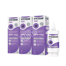 Hycosan Dual Eye Drops 7.5ml x3 – Preservative Free (New & Sealed)