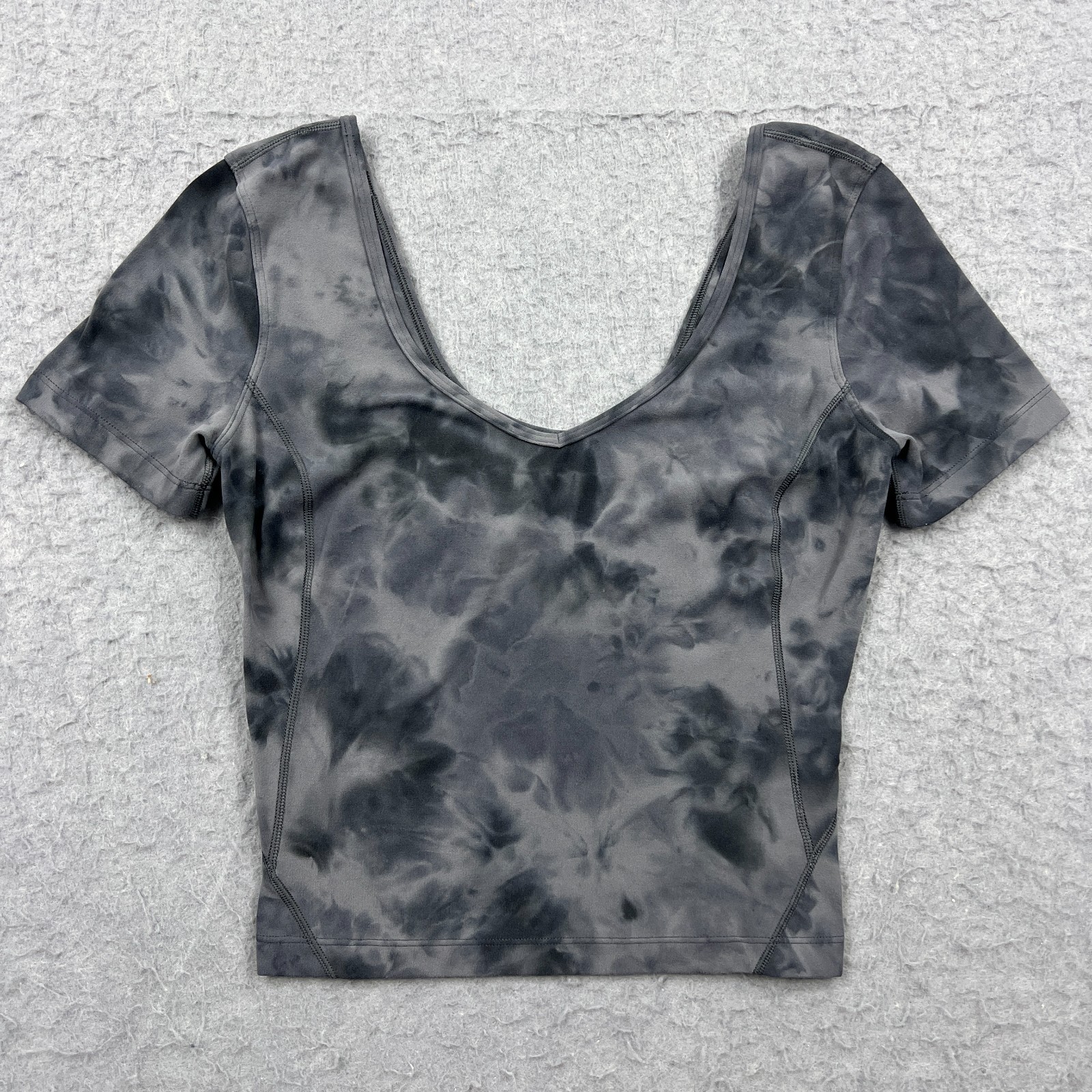 Lululemon Align T-Shirt Women's 4* Gray Dye Nulu Short Sleeve Stretch Top W3FSBS