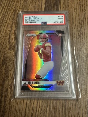 (2 cards) 2024 Donruss Optic Jayden Daniels base and silver prizm psa 9