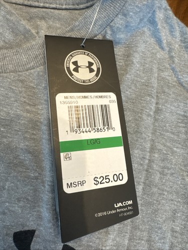 NWT Under Armour SZ L Heat Gear Mens SS TShirt Lite Heather Gray Performance - Picture 7 of 9