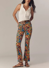 Mother High Waisted Weekender Skimp Track And Flower Fields Corduroy Flare 26,27