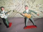 vtg. 3 1/2" resin? figures (4) The  Monkees Rock band? used/ & drum, complete? — photo 5