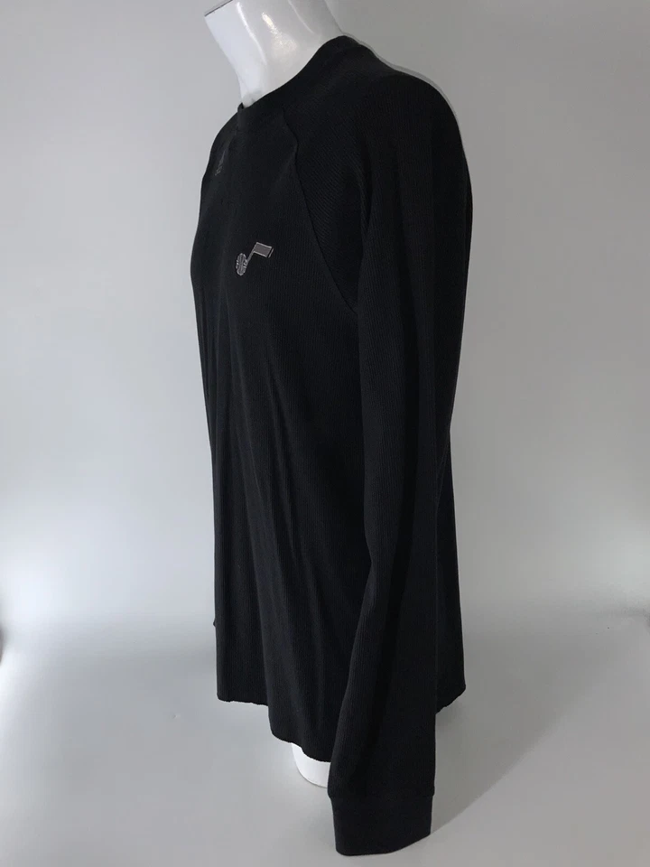 Utah Jazz Adidas Shirt Men XLT Black Cotton Poly Stretch Crew Mint YGI N5-113 - Image 4 of 4