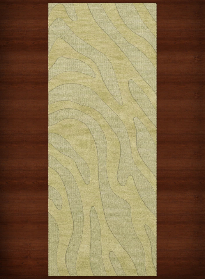 Green Swirls Lines Stripes Transitional Area Rug Animal Print DV2 - Image 2 of 2
