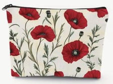 Poppy Floral Make Up Cosmetic Storage Bag Brand New 