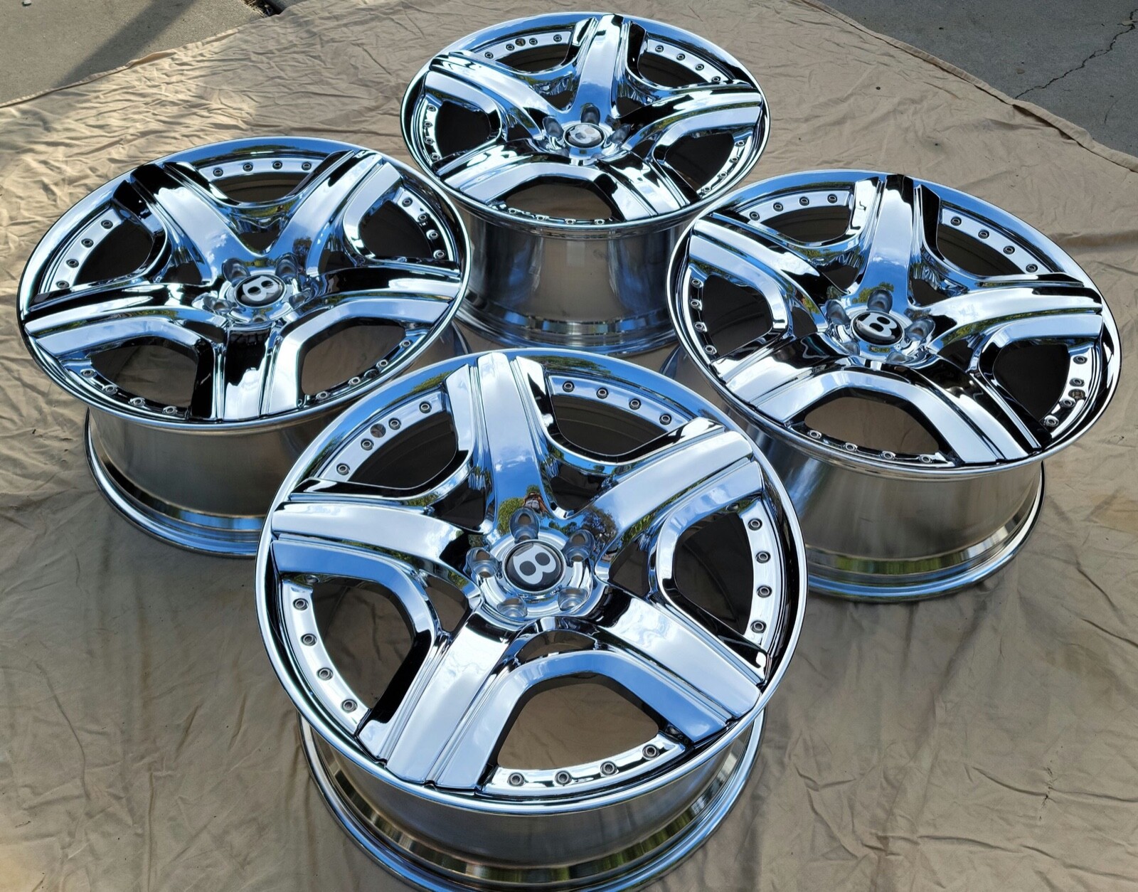 21 NEWLY CHROME BENTLEY MULLINER OEM FACTORY WHEELS RIMS FLYING SPUR CONTINENTAL
