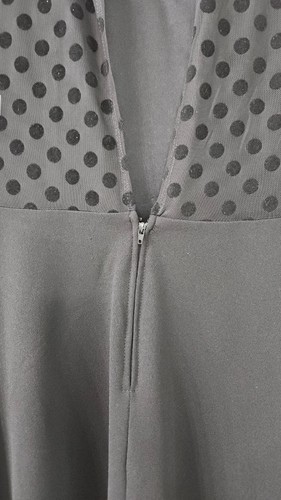 Speechless Black Dress Junior's sz 13 Sheer polka dot Long Sleeve Open Back NWT - Picture 5 of 7