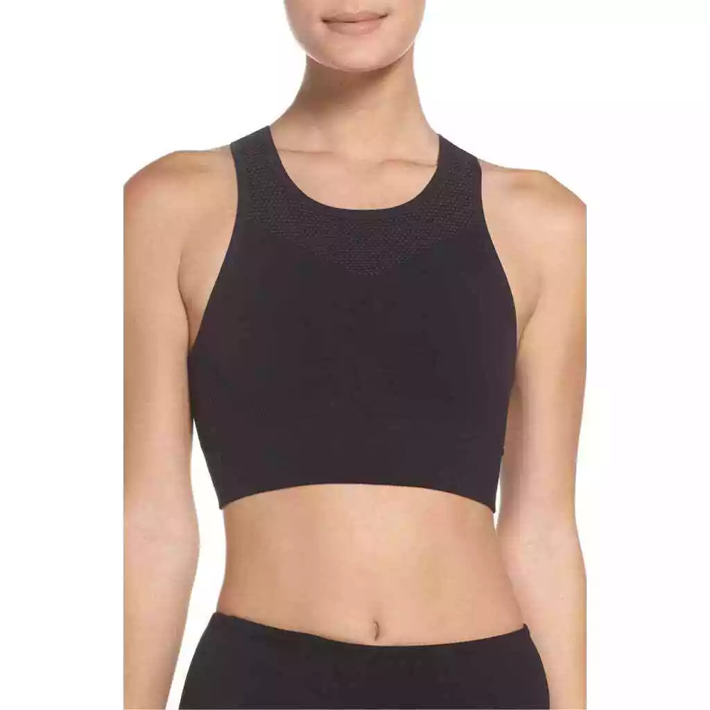 Zella Body Fusion Sports Bra Black Cutout Halter Women s Size