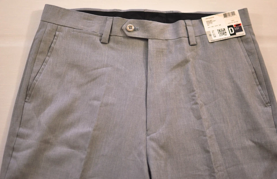 Hombre Braggi Pantalones Pantalones Talla 34 x 34 Gris Calce Moderno Recto Frente Plano Poliéster Foto 4 de 4