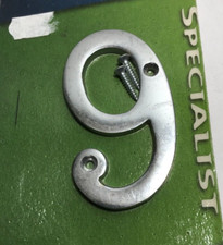 Numeral 6 or 9 - Screw fix - 75 mm - Polished Chrome - (M97)