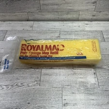 New Old Stock Royalmaid Poly Sponge Mop Replacement Refill Yellow 8 3/4" x 2.5"