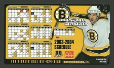 Boston Bruins 2003-04 McDonald's Magnetic Hockey Schedule Mike Knuble