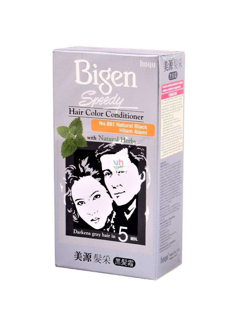 6x BIGEN men speedy color 881 NATURAL BLACK Hair Dye Conditioner Natural Herbs 