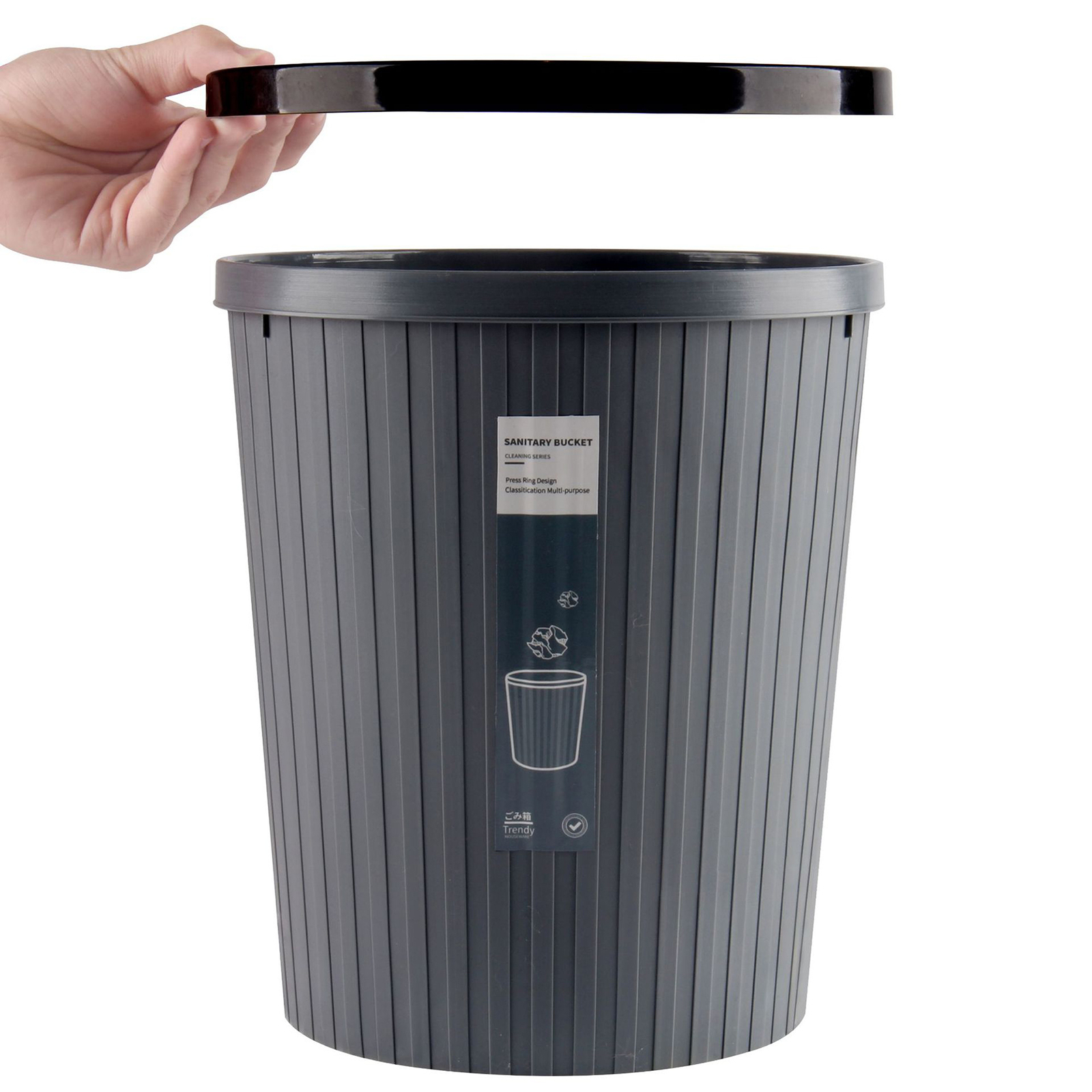 Waste Container with Pressure Ring Keep Tidy Bathroom Washing Room