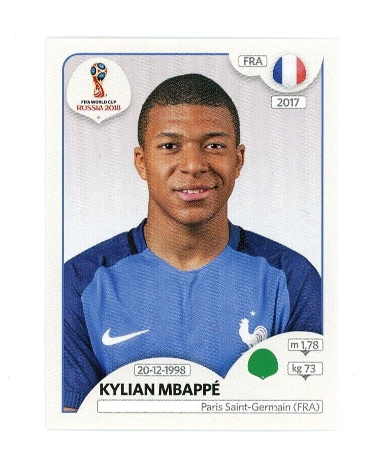 2018 Panini World Cup Russia Kylian Mbappe Rookie Card RC #197