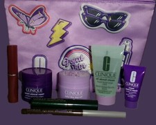 Clinique Great Skin Day Bonus GWP 7 pc set Cosmetic Bag NEW