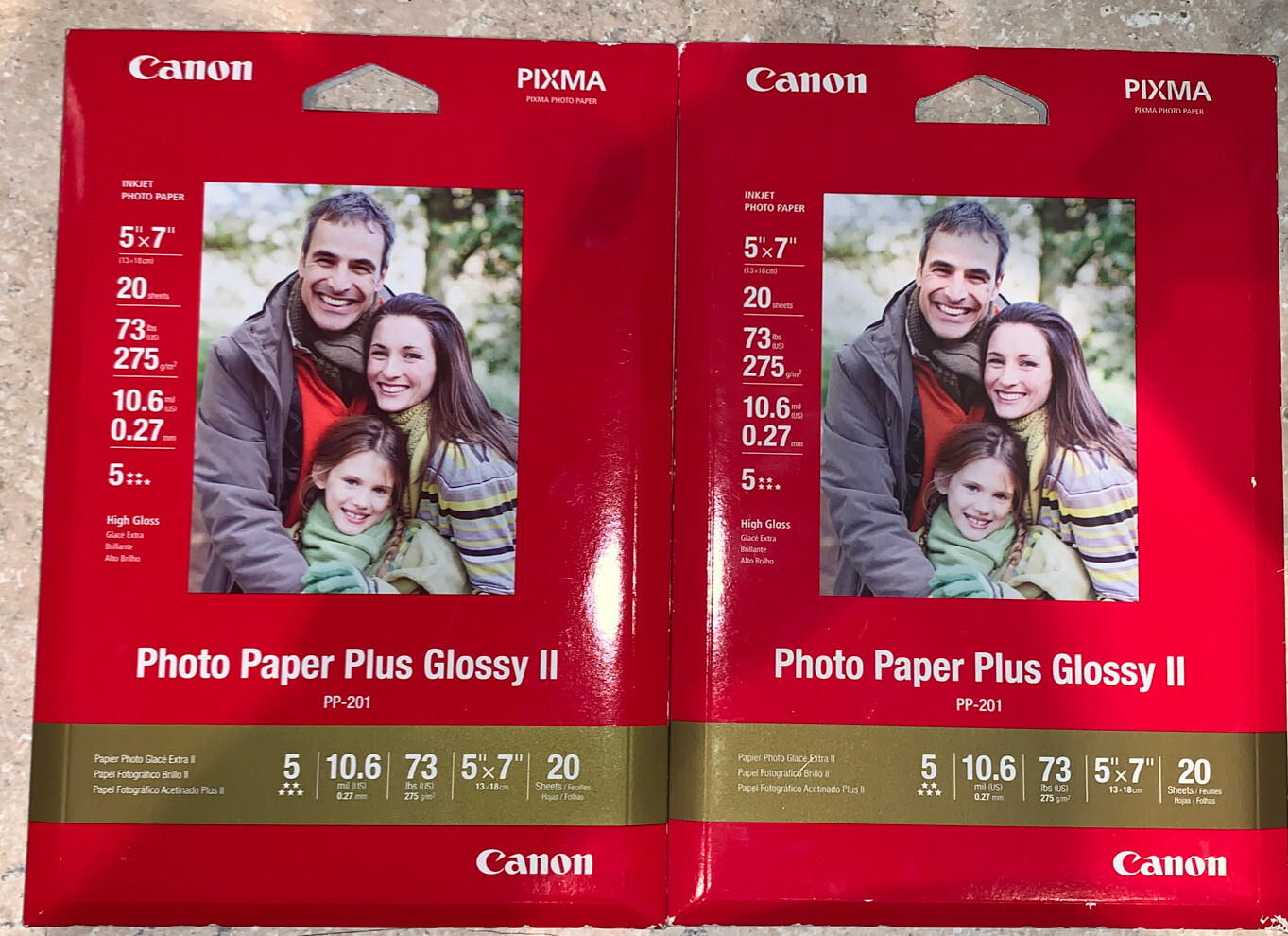 New Canon 2311b024 Photo Paper Plus Glossy II 5x7 Inches (2 pk) 40 sheets total 803983116900 eBay