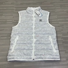 adidas Originals Essentials+ Sustainable Vest FZ Mens Small HK7539 White $100