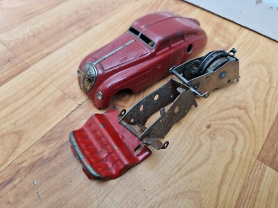 VINTAGE TINPLATE 1940'S SCHUCO RED TOY CAR SPARES/REPAIRS WEST