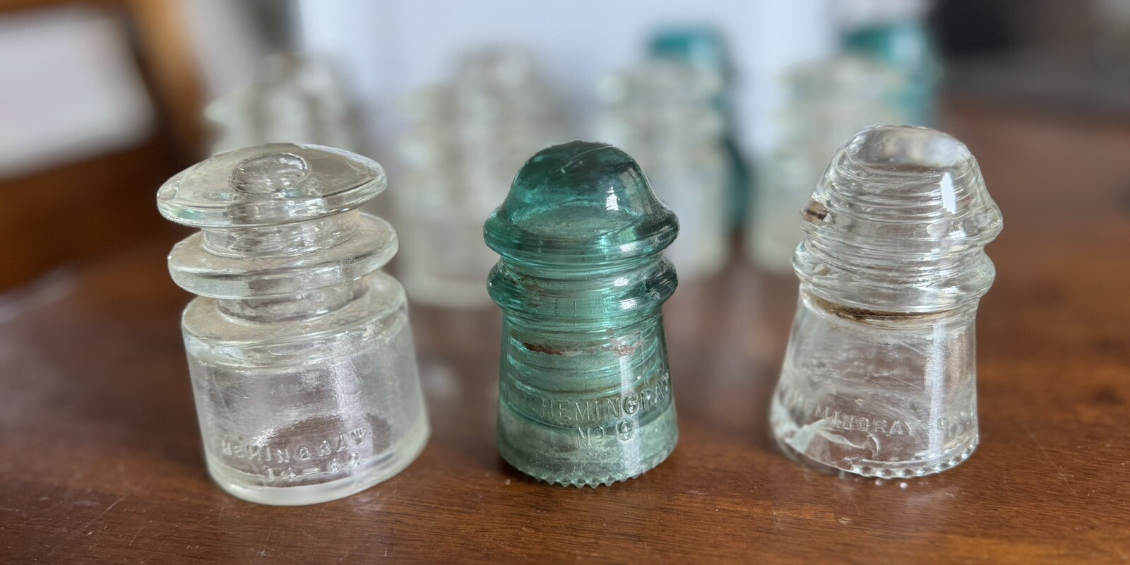 Hemingray 14 Lot Of 11 Hemingray Insulators: 42,45,14-62, 12-57, 16-59, 9, 24-59, 2 ...