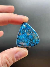 Trillium-Cut (triangle) Shattuckite Azurite Cabochon