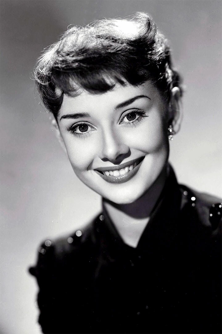 Audrey Hepburn Actress Smile Posed Painting Wall Art Home Decor